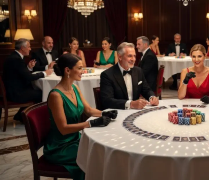 Elegáns, gyertyafényes offline poker est fine dining környezetben